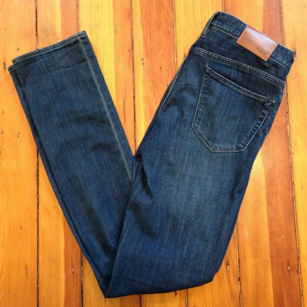 Madewell Rail Straight Dark Wash Denim Jeans